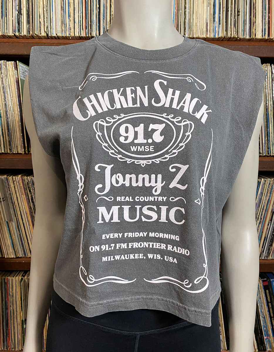 Chicken Shack 91.7 Proof Women's Crop Tank Top Grey