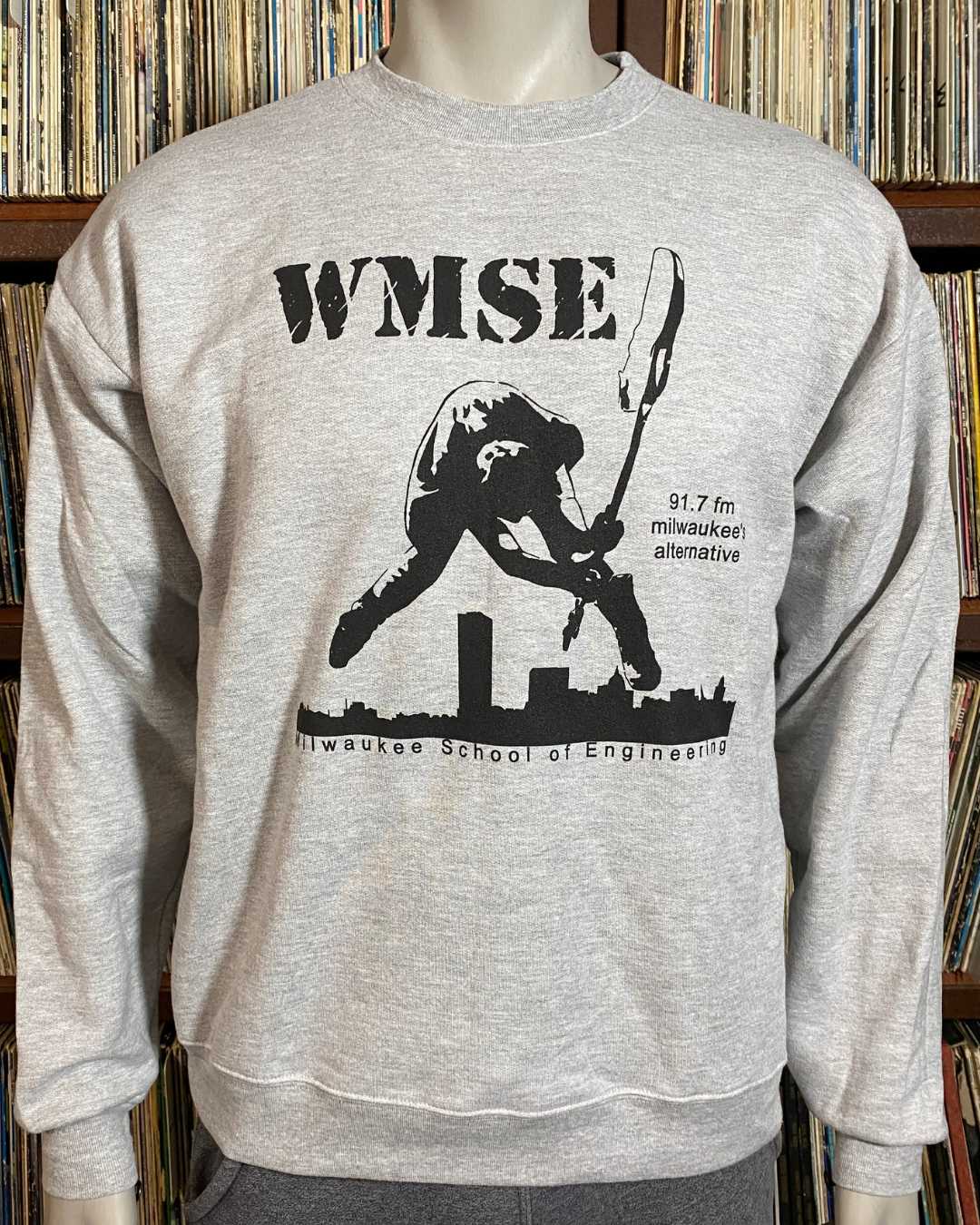 Guitar Smasher Crew Unisex Sweatshirt - Light Heather Grey