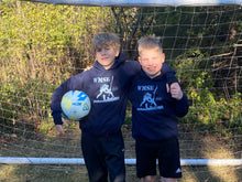 Load image into Gallery viewer, Smasher YOUTH light blue on navy pullover hoody