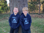 Smasher YOUTH light blue on navy pullover hoody