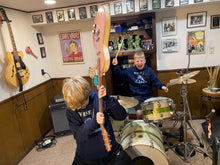 Load image into Gallery viewer, Smasher YOUTH light blue on navy pullover hoody