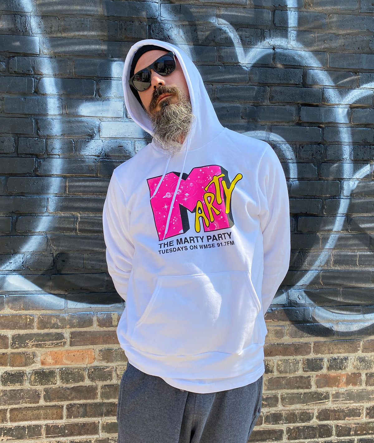 Marty Party White Pullover Hoodie