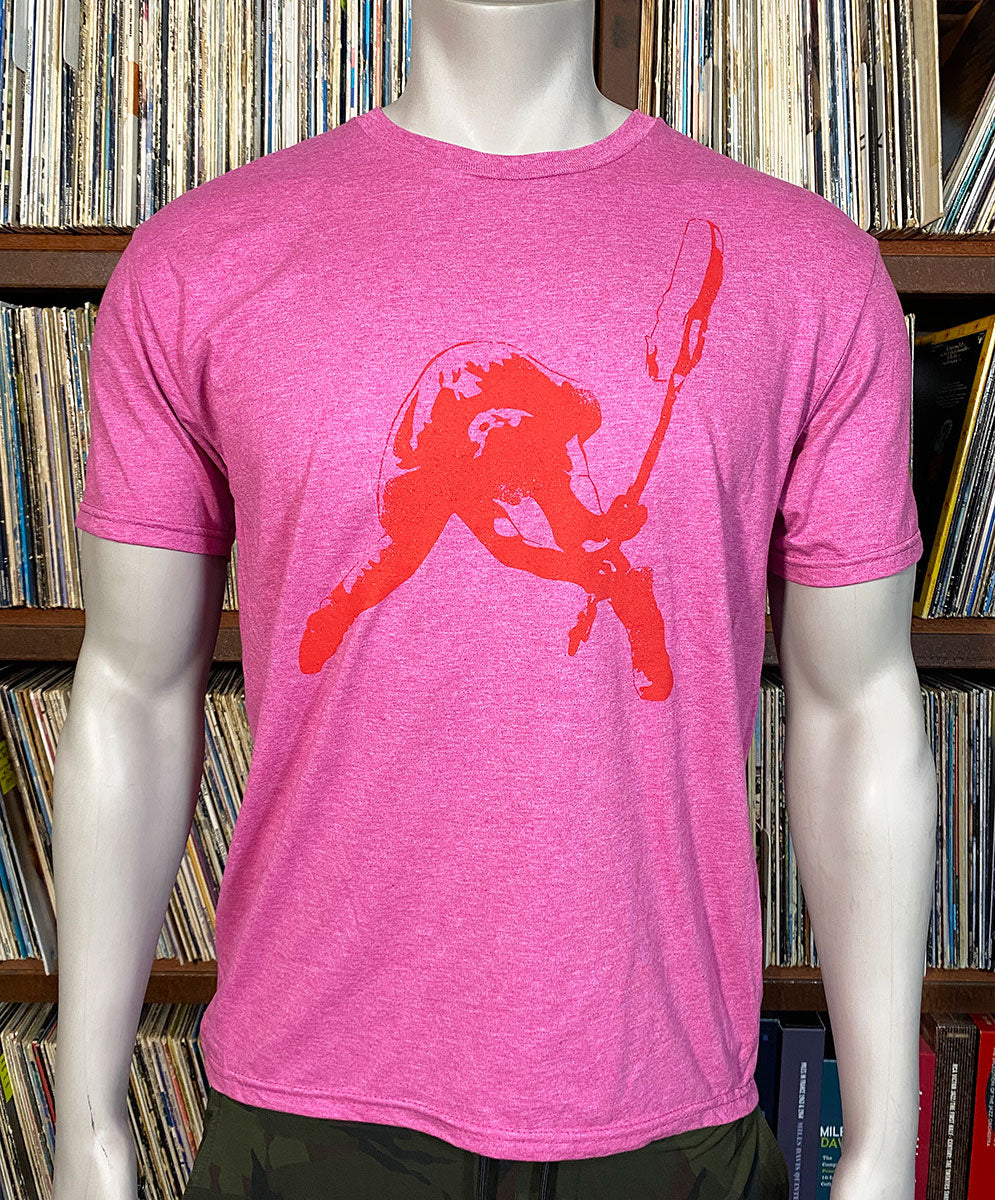 Gritty Smasher Tee - unisex, red on berry pink