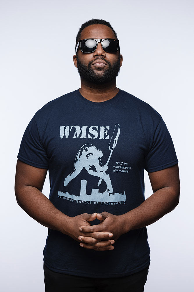 Classic WMSE Navy Guitar Smasher T-Shirt