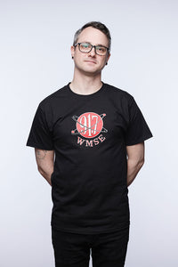 The Classic WMSE "meatball" Logo on a black T-Shirt